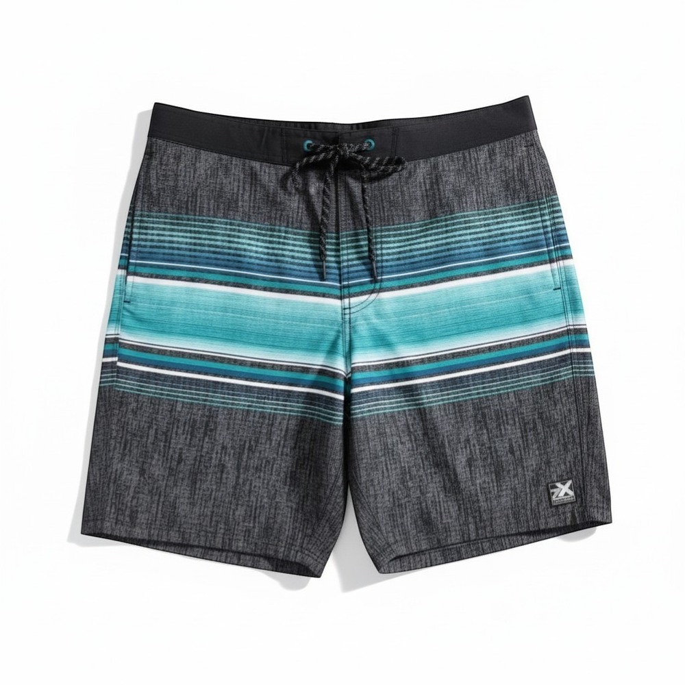 ZeroXposur Mens Swim Trunks M Medium Teal Aqua Board Shorts Lined Pockets UPF 50
